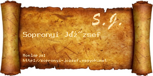 Sopronyi József névjegykártya