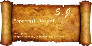Sopronyi József névjegykártya