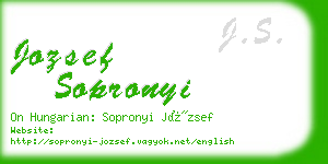 jozsef sopronyi business card